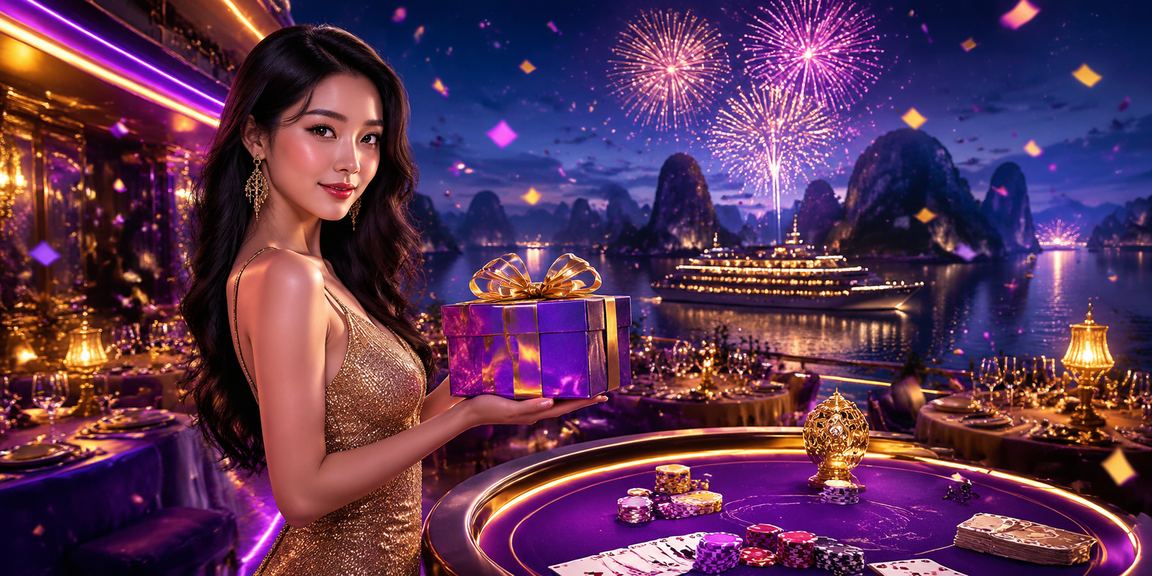 Sân chơi giải thưởng với đèn neon hiện đại tại Hạ Long
